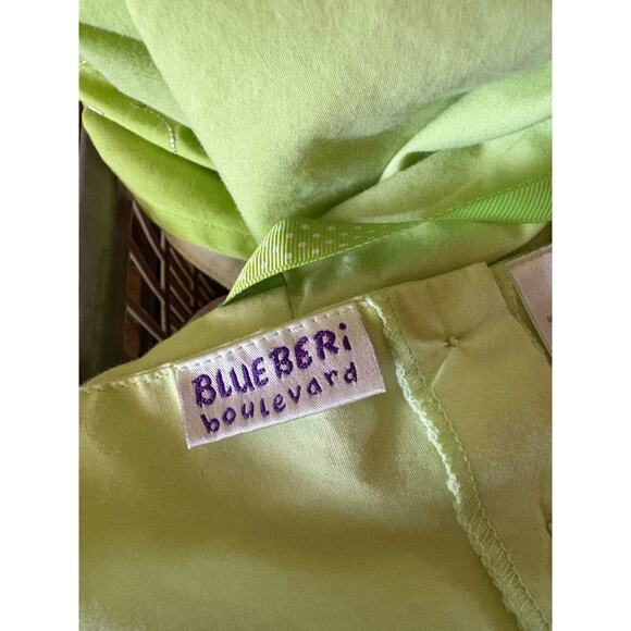 Blueberi Boulevard Girls Green Sundress Size 6 Cotton Blend Polka Dot Bows - Picture 4 of 5